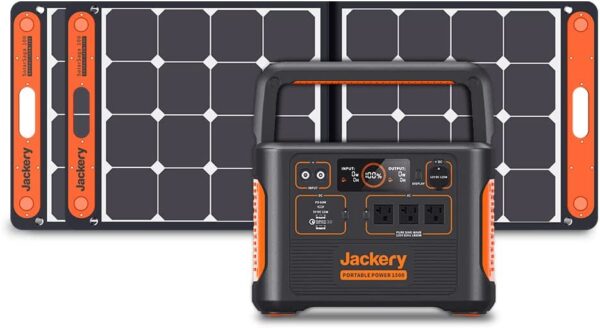 Jackery Solar Generator 1500 ポータブル電源 1500 ソーラーパネル SolarSaga 100 2枚セット キャンプ 車中泊 アウトドア 防災グッズ 停電 緊急電源 大容量バッテリー搭載 太陽光パネル 100W ジャクリ
